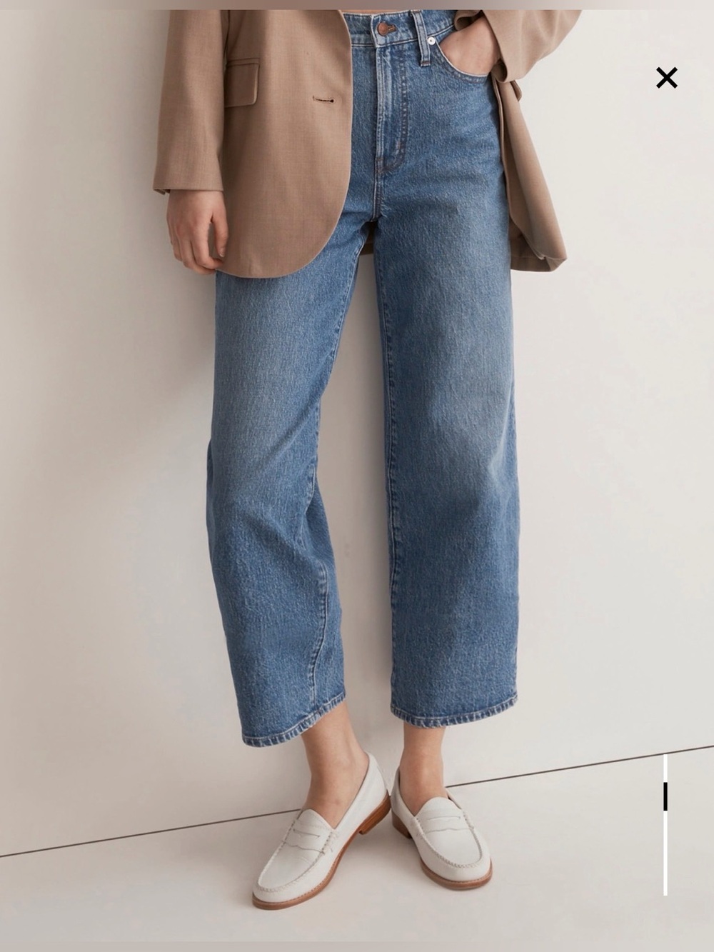 Madewell The Perfect Vintage Wide Leg Jean 30P High Rise Blue Denim